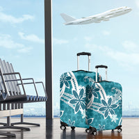 Hawaii Pupuala Plumeria Teal Luggage Cover Polynesian Pattern LT01 - Polynesian Pride