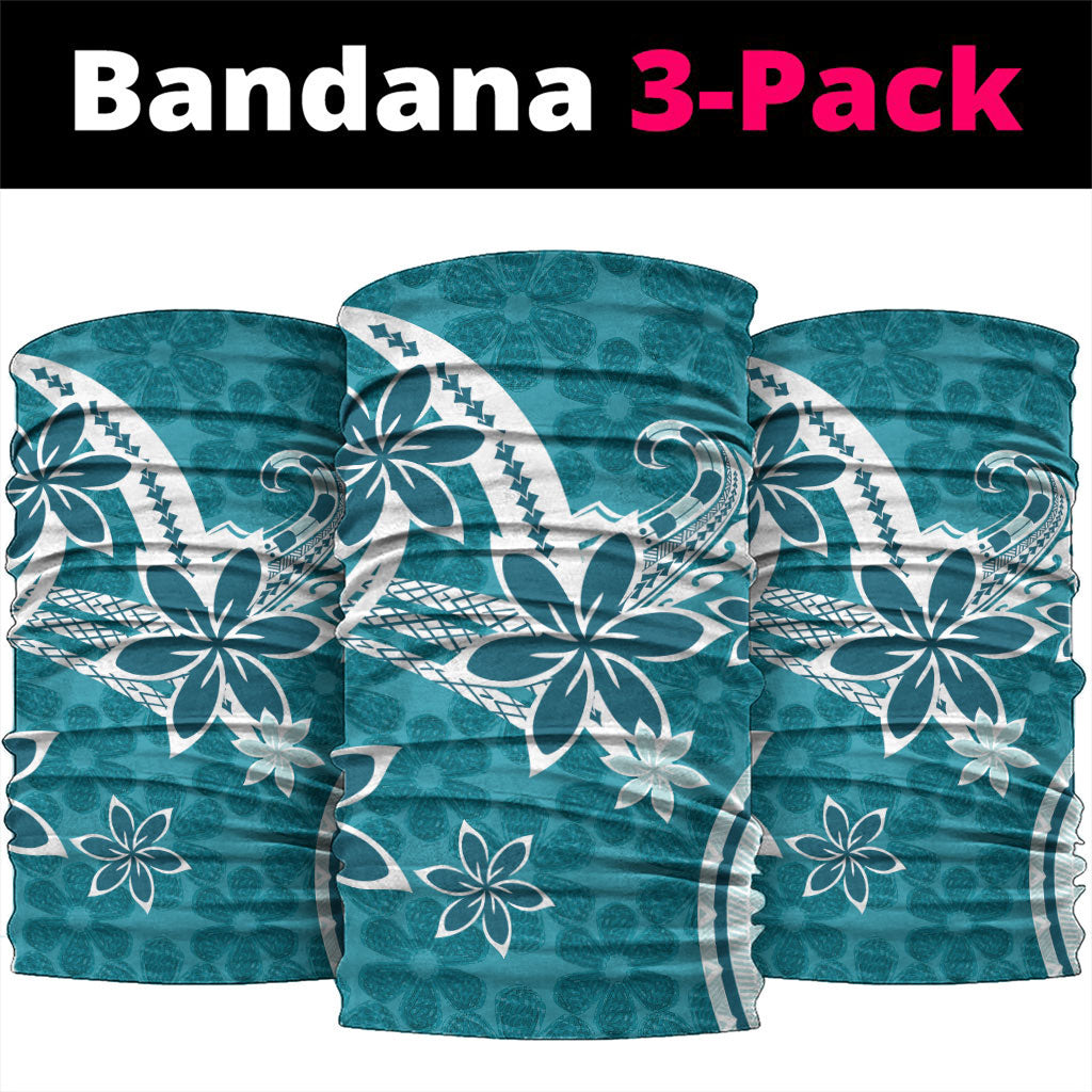 Hawaii Pupuala Plumeria Teal Neck Gaiter Polynesian Pattern LT01 package One Size: 25*50cm Teal - Polynesian Pride