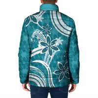 Hawaii Pupuala Plumeria Teal Padded Jacket Polynesian Pattern LT01 - Polynesian Pride