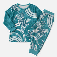 Hawaii Pupuala Plumeria Teal Christmas Pajama Set Polynesian Pattern LT01 Men Teal - Polynesian Pride
