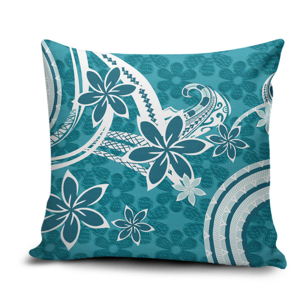 Hawaii Pupuala Plumeria Teal Pillow Cover Polynesian Pattern LT01 Teal - Polynesian Pride