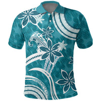 Hawaii Pupuala Plumeria Teal Polo Shirt Polynesian Pattern LT01 Teal - Polynesian Pride