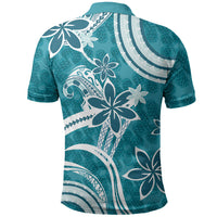Hawaii Pupuala Plumeria Teal Polo Shirt Polynesian Pattern LT01 - Polynesian Pride
