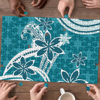 Hawaii Pupuala Plumeria Teal Puzzle Polynesian Pattern LT01 - Polynesian Pride