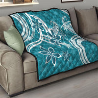 Hawaii Pupuala Plumeria Teal Quilt Polynesian Pattern LT01 - Polynesian Pride