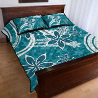 Hawaii Pupuala Plumeria Teal Quilt Bed Set Polynesian Pattern LT01 - Polynesian Pride