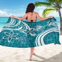 Hawaii Pupuala Plumeria Teal Sarong Polynesian Pattern LT01 - Polynesian Pride