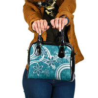 Hawaii Pupuala Plumeria Teal Shoulder Handbag Polynesian Pattern LT01 One Size Teal - Polynesian Pride