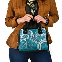 Hawaii Pupuala Plumeria Teal Shoulder Handbag Polynesian Pattern LT01 - Polynesian Pride