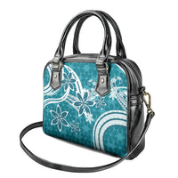 Hawaii Pupuala Plumeria Teal Shoulder Handbag Polynesian Pattern LT01 - Polynesian Pride