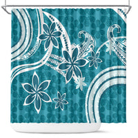 Hawaii Pupuala Plumeria Teal Shower Curtain Polynesian Pattern LT01 Teal - Polynesian Pride