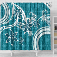 Hawaii Pupuala Plumeria Teal Shower Curtain Polynesian Pattern LT01 - Polynesian Pride
