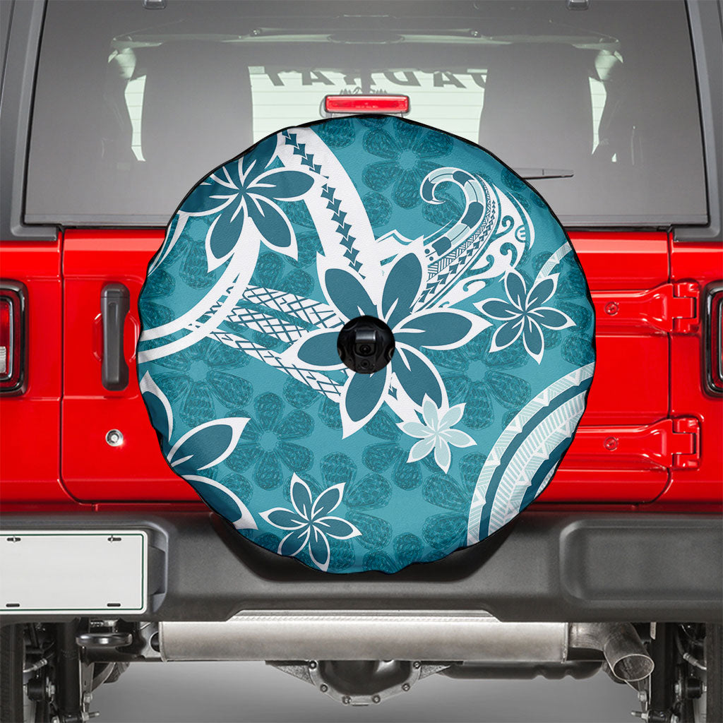 Hawaii Pupuala Plumeria Teal Spare Tire Cover Polynesian Pattern LT01 - Polynesian Pride