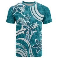Hawaii Pupuala Plumeria Teal T Shirt Polynesian Pattern LT01 Teal - Polynesian Pride