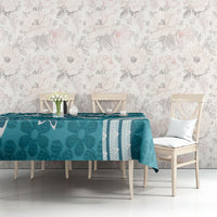 Hawaii Pupuala Plumeria Teal Tablecloth Polynesian Pattern LT01 - Polynesian Pride