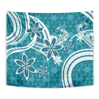 Hawaii Pupuala Plumeria Teal Tapestry Polynesian Pattern LT01 - Polynesian Pride