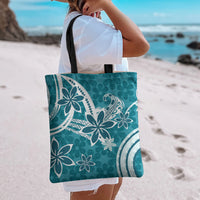 Hawaii Pupuala Plumeria Teal Tote Bag Polynesian Pattern LT01 - Polynesian Pride