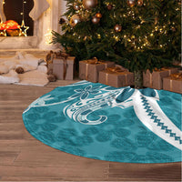 Hawaii Pupuala Plumeria Teal Tree Skirt Polynesian Pattern LT01 - Polynesian Pride