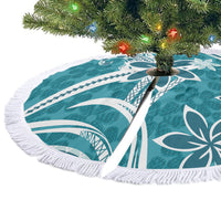 Hawaii Pupuala Plumeria Teal Tree Skirt Polynesian Pattern LT01 - Polynesian Pride