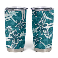 Hawaii Pupuala Plumeria Teal Tumbler Cup Polynesian Pattern LT01 Teal - Polynesian Pride