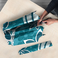 Hawaii Pupuala Plumeria Teal Umbrella Polynesian Pattern LT01 - Polynesian Pride