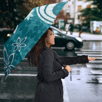 Hawaii Pupuala Plumeria Teal Umbrella Polynesian Pattern LT01 - Polynesian Pride
