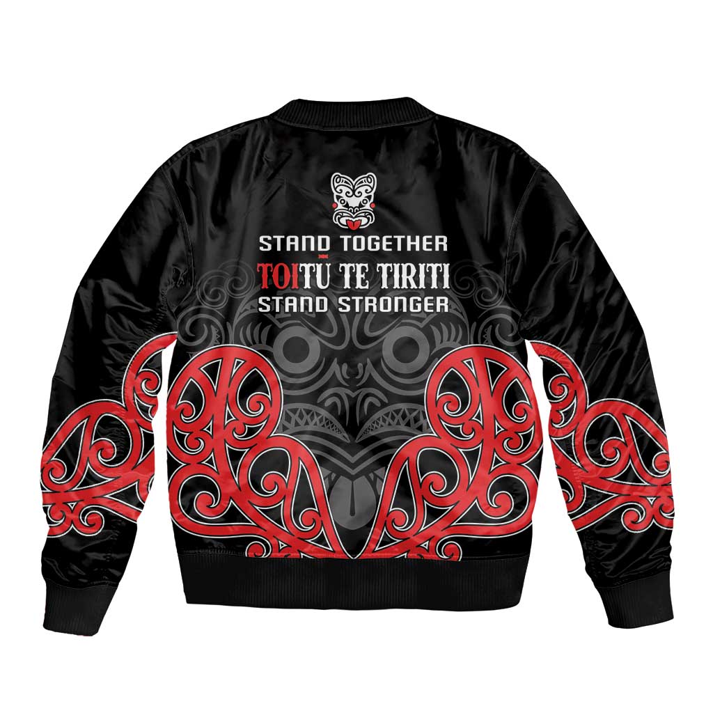 Toitu Te Tiriti 1840 Aotearoa Bomber Jacket Stand Together Stand Stronger LT01 - Polynesian Pride