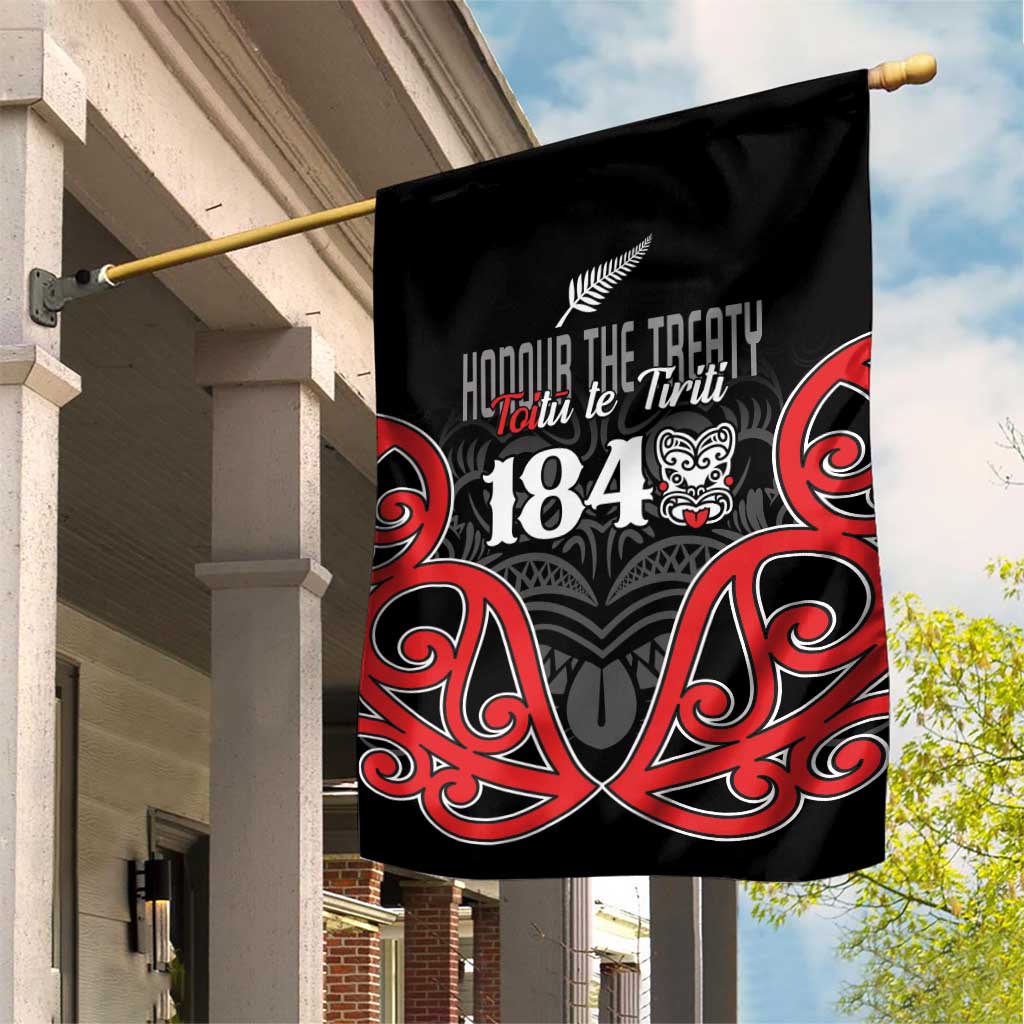 Toitu Te Tiriti 1840 Aotearoa Garden Flag Stand Together Stand Stronger LT01 House Flag Black - Polynesian Pride