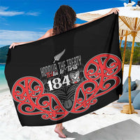Toitu Te Tiriti 1840 Aotearoa Sarong Stand Together Stand Stronger LT01 One Size 44 x 66 inches Black - Polynesian Pride