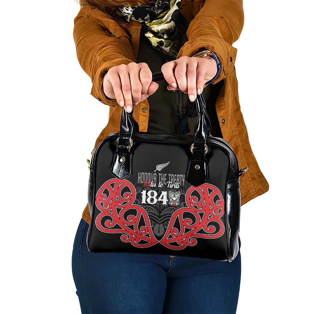 Toitu Te Tiriti 1840 Aotearoa Shoulder Handbag Stand Together Stand Stronger LT01 One Size Black - Polynesian Pride