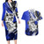 Polynesian Valentine Couples Matching Long Sleeve Bodycon Dress and Hawaiian Shirt Couple Floral Unique Blue Version LT01 Blue - Polynesian Pride