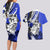 Polynesian Valentine Couples Matching Long Sleeve Bodycon Dress and Hawaiian Shirt Couple Floral Unique Blue Version LT01 - Polynesian Pride