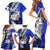 Polynesian Valentine Family Matching Short Sleeve Bodycon Dress and Hawaiian Shirt Couple Floral Unique Blue Version LT01 - Polynesian Pride