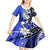 Polynesian Valentine Kid Short Sleeve Dress Couple Floral Unique Blue Version LT01 - Polynesian Pride