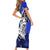 Polynesian Valentine Short Sleeve Bodycon Dress Couple Floral Unique Blue Version LT01 - Polynesian Pride