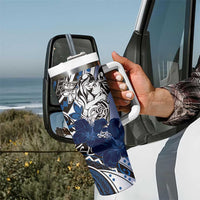 Polynesian Valentine Tumbler With Handle Couple Floral Unique Blue Version LT01 - Polynesian Pride