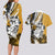 Polynesian Valentine Couples Matching Long Sleeve Bodycon Dress and Hawaiian Shirt Couple Floral Unique Gold Version LT01 - Polynesian Pride