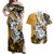 Polynesian Valentine Couples Matching Off Shoulder Maxi Dress and Hawaiian Shirt Couple Floral Unique Gold Version LT01 Gold - Polynesian Pride