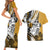 Polynesian Valentine Couples Matching Short Sleeve Bodycon Dress and Hawaiian Shirt Couple Floral Unique Gold Version LT01 - Polynesian Pride