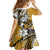 Polynesian Valentine Kid Short Sleeve Dress Couple Floral Unique Gold Version LT01 - Polynesian Pride