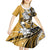 Polynesian Valentine Kid Short Sleeve Dress Couple Floral Unique Gold Version LT01 - Polynesian Pride