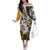 Polynesian Valentine Off The Shoulder Long Sleeve Dress Couple Floral Unique Gold Version LT01 Women Gold - Polynesian Pride