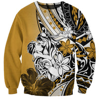 Polynesian Valentine Sweatshirt Couple Floral Unique Gold Version LT01 Unisex Gold - Polynesian Pride