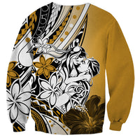 Polynesian Valentine Sweatshirt Couple Floral Unique Gold Version LT01 - Polynesian Pride