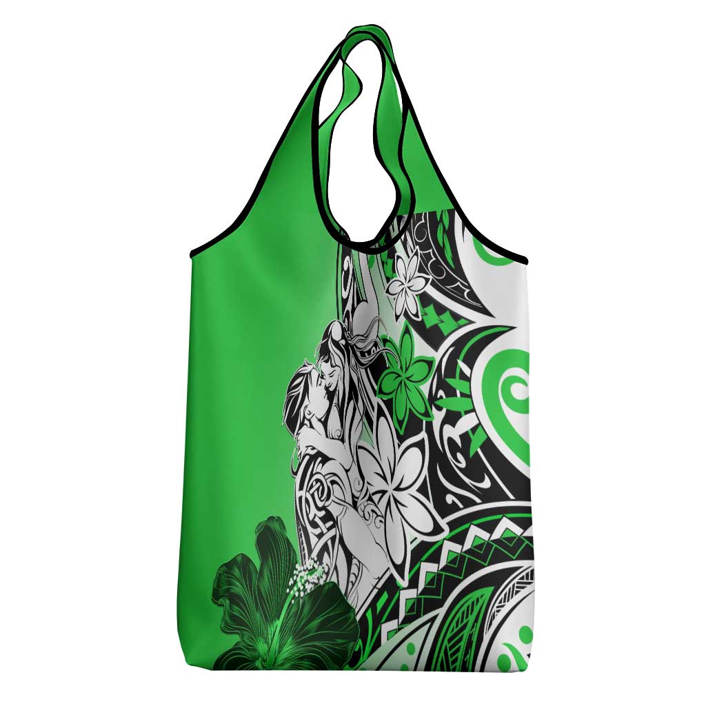 Polynesian Valentine Grocery Bag Couple Floral Unique Green Version LT01 - Polynesian Pride