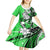 Polynesian Valentine Kid Short Sleeve Dress Couple Floral Unique Green Version LT01 - Polynesian Pride