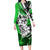 Polynesian Valentine Long Sleeve Bodycon Dress Couple Floral Unique Green Version LT01 Long Dress Green - Polynesian Pride