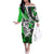 Polynesian Valentine Off The Shoulder Long Sleeve Dress Couple Floral Unique Green Version LT01 Women Green - Polynesian Pride