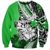 Polynesian Valentine Sweatshirt Couple Floral Unique Green Version LT01 Unisex Green - Polynesian Pride