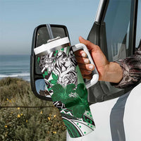 Polynesian Valentine Tumbler With Handle Couple Floral Unique Green Version LT01 - Polynesian Pride